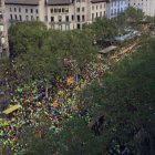 El Paseo de Gracia, en Barcelona, durante la Diada