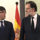 Puigdemont y Rajoy, en Barcelona en agosto tras el atentado en Las Ramblas