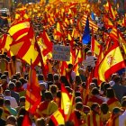 Una imagen de las miles de personas que se han manifestado en Barcelona.