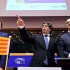 Puigdemont, Romeva y Junqueras.