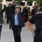 Cuixart y Sánchez, llegando al tribunal