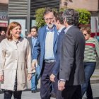 El presidente del Gobierno, Mariano Rajoy, durante su visita hoy a Elche