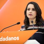 Arrimadas, este lunes, tras la ejecutiva de C's y la constitución de su Comité Electoral.