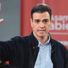 Pedro Sánchez, en su última asamblea sobre pensiones, este pasado jueves en Bilbao.