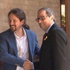 Pablo Iglesias y Quim Torra.