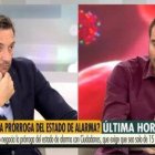 Javier Negre, a la derecha, en una reciente discusión con Javier Ruiz en Telecinco