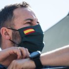 Santiago Abascal, durante la manifestación del sábado en Madrid.