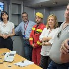 Diana Morant visita el centro de control del incendio de Vall d'Ebo