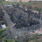 Así ha quedado el camping de La Herradura tras el incendio.