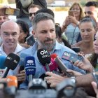 El líder de Vox y candidato a la Presidencia del Gobierno, Santiago Abascal, en un acto electoral en Guadalajara.