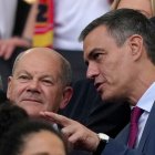 Pedro Sanchez viendo el Alemania vs España en la Euro 2024