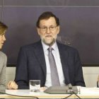 Cospedal, Rajoy y Maíllo en un Comité Ejecutivo el pasado mes de enero