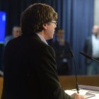 Puigdemont, el pasado día 9, presentando sus 'leyes' unilaterales