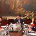 Pedro Sánchez, en el Consejo de Ministros que se celebró en Sevilla.