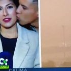 La reportera Raquel Guillán durante su conexión en directo para RTVC