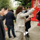 María Jesús Mointero, durante el mitin de este domingo en Gaicia.