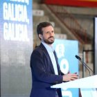 Pablo Casado, durante un mitin en Galicia.