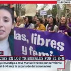 Irene Montero, en su primera aparición tras dar positivo por coronavirus.