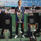 La despedida de Rakitic con los 13 títulos que ha ganado en el Barça.