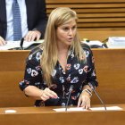 Eva Ortiz durante su intervención en Les Corts