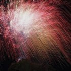 La palmera de fuegos artificiales ha iluminado el cielo con los colores de la bandera de España