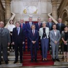 Ximo Puig, Rafa Climent y Arcadi España durante su visita a Portugal con autoridades portuguesas - GVA