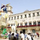 La Hoguera Oficial en la Plaza del Ayuntamiento. Imagen de archivo