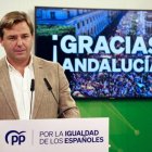 El secretario general del PP-A, Antonio Repullo, en rueda de prensa.