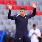 Mbappé, durante un entrenamiento en la presente Eurocopa.