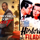 Carteles de 'Superdective en Hollywood: Axel F.' y de 'Historias de Filadelfia'.