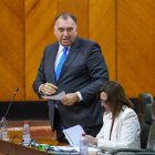 El consejero de Turismo de la Junta, Arturo Bernal, durante el pleno del Parlamento.