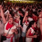 Celebración de la victoria de la selección española en Pamplona.