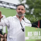 El líder de VOX, Santiago Abascal, durante el acto de cierre de campaña