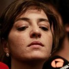 Celia Mayer, concejal del Ayuntamiento de Madrid, ante los medios de comunicación.