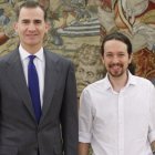 El Rey y Pablo Iglesias durante su reunión de este viernes.