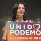 Carolina Bescansa, en un mítin de Podemos