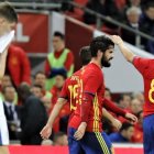 Koke e Isco celebran el segundo gol en Wembley. (EFE)