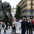 La polémica estatua ecuestre de Franco decapitado