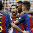 Messi celebra el gol que dio la victoria y abrió la polémica.