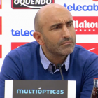 Abelardo durante la rueda de prensa posterior al partido de Copa del Rey.