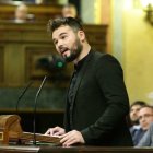 El portavoz de ERC, Gabriel Rufian, en su polémica intervención de este sábado