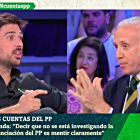 Un momento de la tensión entre Ramón Espinar y Eduardo Inda.