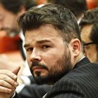 Rufián, en abril, en una comisión del Congreso