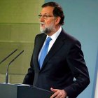 Mariano Rajoy durante una comparecencia en La Moncloa.