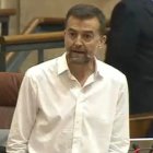 El líder de IU en Andalucía, Antonio Maíllo, este jueves en el Parlamento andaluz.