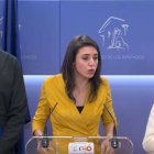 Irene Montero durante su comparecencia.