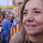 Isona Passola durante una manifestación convocada por Òmnium Cultural.