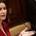 Lorena Roldán durante una intervención en el Parlament.