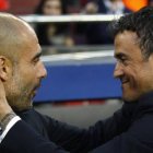 Guardiola y Luis Enrique, unidos en su defensa del independentismo catalán.