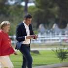 Sánchez y Merkel en Doñana.